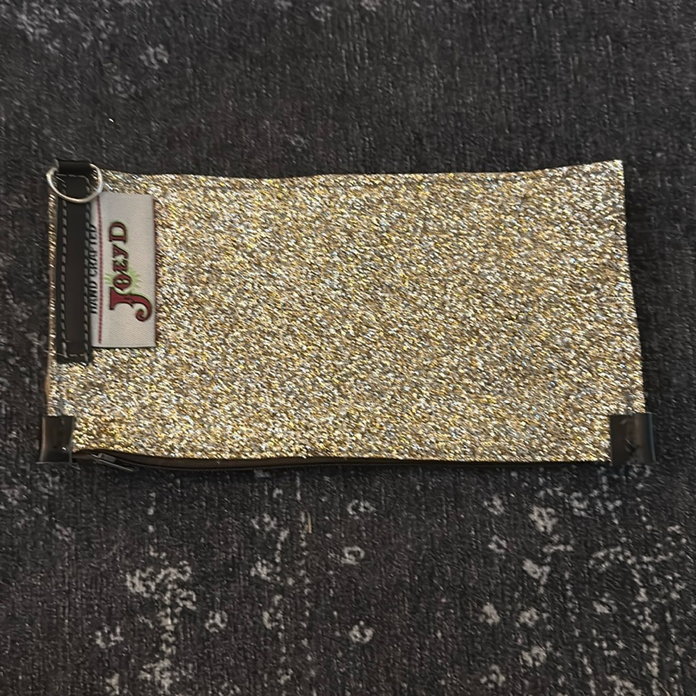 Joey D of Edinburgh Hand Crafted Gold zipper clutch